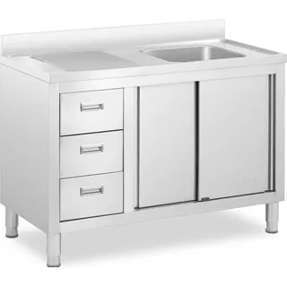 Royal Catering Spülenschrank - 1 Becken - - Edelstahl - 400 x 400 x 300 mm