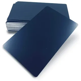 Ebamaz Dick Metall Visitenkarten aus Aluminium Legierung 86X54X0,45mm 50 Stücke Blanko für Gravur (Matt Schwarz)