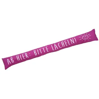 heimtexland ® Zugluftstopper Windstopper Fenster Kissen Türdichtung Fensterdichtung dekorativ Bedruckt mit 46% Sandfüllung OPTIMALE ABDICHTUNG Deko Geschenk Fensterkissen Typ378 Bitte Lächeln