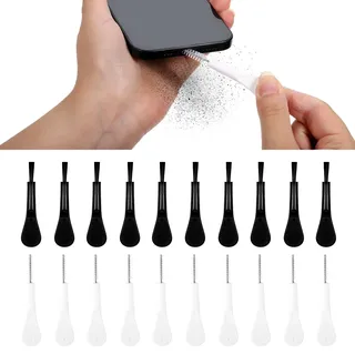 20 Stück USB C Handy Reinigungsset Telefon Lautsprecher Reinigungsbürsten Telefonhörer Reinigungsbürste Verstopfungsfreier Mini Bürstenreiniger für 16 Pro Max Laptop Keyboard Cleaner(Weiß, Schwarz)