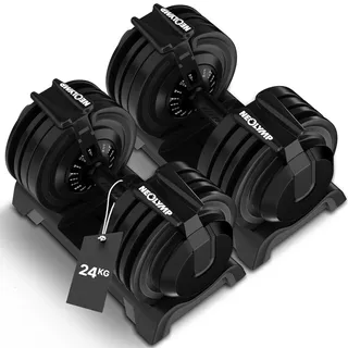 NEOLYMP Kurzhantel verstellbar 2-24 kg 12 Gewichtsstufen schwarz