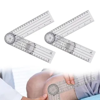 2 Stück Winkelmesser Goniometer Physiotherapie Kunststoff Schnellwinkelmesser, Winkelmesser,PVC Medizinischer Winkelmesser 360° Winkel Transparenter Gelenkmesser Lineal Winkellineal für Physiotherapie