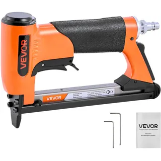 Vevor Druckluftnagler, Drucklufttacker für Feindrahtklammern der Serie 50, 12,8 mm Krone, 6-16 mm Länge, max. 110 Stk. Druckluft Nagelpistole für Polsterarbeiten, Holzarbeiten, Heimwerkerprojekte