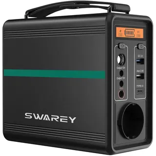 SWAREY Tragbare Powerstation, B-1502 Solargenerator mit 166Wh LiFePo4 Batterie