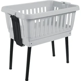 TONTARELLI Wäschekorb mit ausklappbaren Beinen Amico 50 L hellgrau