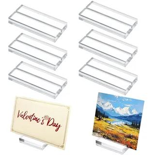 Postkartenhalter Kartenständer,6 Stück Transparent Acryl Tischkartenhalter,10×3×1.2 Kartenhalter Tisch Fotohalter,Tischkartenhalter Acryl für Hochzeiten,Bankette und Partys,Fotoständer,Postkarten
