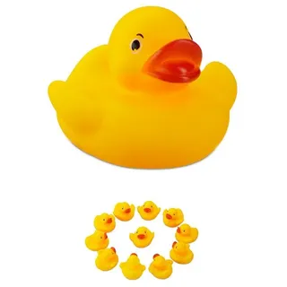 Relaxdays 48 x Badeente 5cm Gelb,Rot