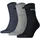 short crew Sportsocken 3er Blau/Grau/Schwarz 47-49
