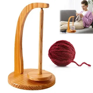 Wollknäuelhalter, Wollabwickler Holz, Tragbarer Garnhalter aus Holz, Wollwickler Rotierender Holz, Wollhalter Häkel Strick Zubehör, Häkelgeschenk für Strickliebhaber, für Häkelliebhaber