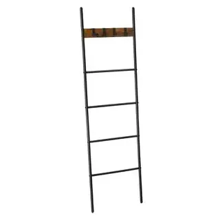 VASAGLE Handtuchleiter 5 Ebenen Braun LLS016B01