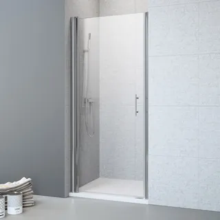 Megabad Planplus Drehtür für Nische 100 x 195 cm, Anschlag links, Duschkabinen, edelsilber