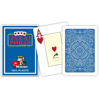 Modiano Spielkarten 545 - Poker TexasHoldEm 2 Index blau