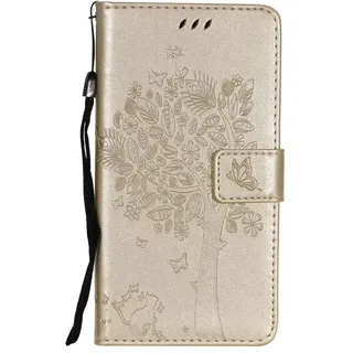 Handytasche für Samsung Galaxy A16 Hülle, Handyhülle Samsung Galaxy A16 Case Tasche Leder Flip Eule Liebe Wallet Schutzhülle Ständer Klapphülle Schale Bumper Magnet Deckel für Samsung Galaxy A16Gold