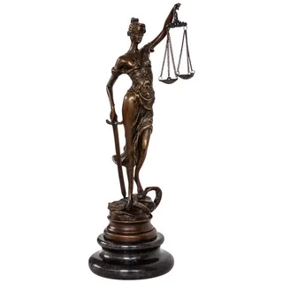 Aubaho Dekoobjekt Bronzeskulptur Justitia Justizia Bronzefigur Bronze Figur Skulptur Ant