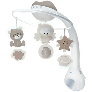 Infantino 3-in-1 Projector Musical Mobile in Grau – Mobile, Tisch- & Kinderbettlampe und Sternprojektor für Babys – Mit beruhigenden Melodien und Naturgeräuschen