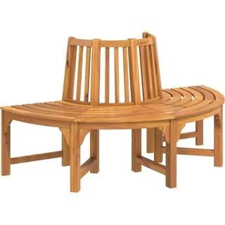 vidaXL Baumbank Halbrund Ø 160 cm Braun