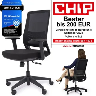 VALKENSTOL M2 - Bürostuhl Ergonomisch Testsieger bis 200 € - Armstütze
