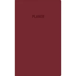 Zettler Taschenkalender 1W/1S sortiert, 660078/540-1011 9,5x16 cm - 64 Seiten - 1 Woche auf 1 Seite bordeaux 2026