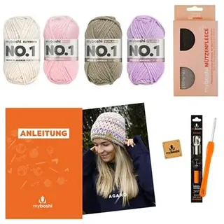 myboshi Häkel-Set Mütze Agano inkl. Nadel & Wolle 6tlg.