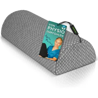 DYNMC you Kniekissen für Seitenschläfer – Komfortrolle für Beine – VERGLEICHSSIEGER SEHR GUT – Kissen zum Schlafen – Halbmond-Kissen – Beinkissen für Entspannung & Komfort (Grau-weiß Kariert)