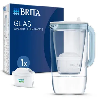 Brita Maxtra Pro All-In-1 Kartuschen 1 St. + Tischwasserfilter Glas Kanne light blue