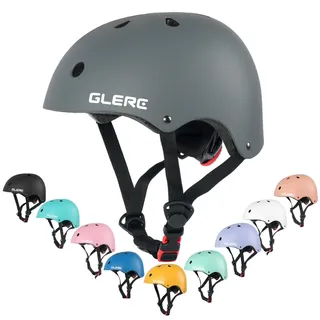 Glerc Kinder Fahrradhelm für 3-8 Jahre alte Jungen Mädchen, Kinder Fahrrad Zubehör, stoß- und schlagfester Fahrradhelm für Kinder,S,Grau