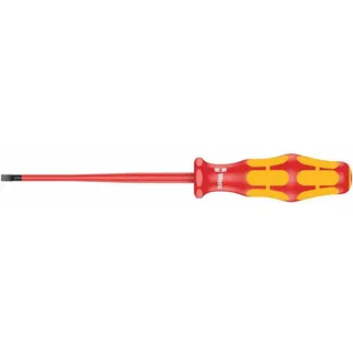 WERA 160 iS VDE-isolierter Schlitz-Schraubendreher mit reduziertem Klingendurchmesser, 0,6 x 3,5 x 100 mm
