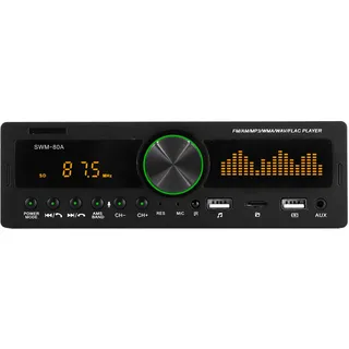 aqxreight MP3 Audio Player Fernbedienung Unterstützung Sprachsteuerung SWM80A SWM80B DualScreen Bunte Beleuchtung Dekorativ für Auto (Positionierungsmodell)