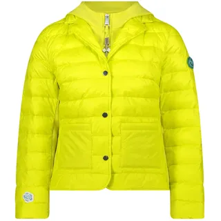 Cartoon Damen Steppjacke mit Abnehmbarer Kapuze 34, Neon Yellow - 34