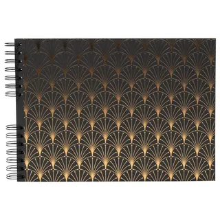 Exacompta 16295E Fotoalbum, Spiralbindung, 50 schwarze Seiten, Néo Déco - Schwarz