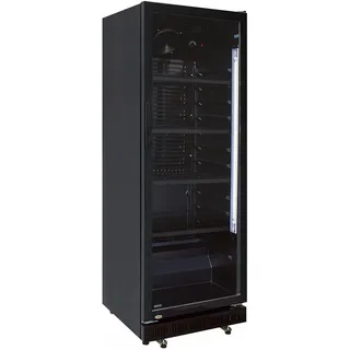 A&S Polarny Flaschenkühlschrank Getränkekühlschrank 310 Liter schwarz Getränkekühler 620x635x1562 mm Gastrokühlschrank Haushaltskühlschrank Glastürkühlschrank