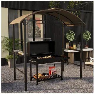 Outsunny Grillpavillon 2,09 x 1,1 m inkl. 0 Seitenteile Khaki
