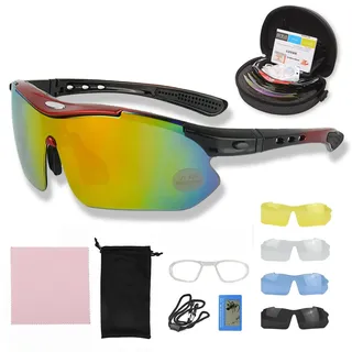 Selbsttönend Polarisiert Fahrradbrille Sonnenbrille für Herren Damen UV400 Schnelle Sports Sonnenbrille mit 4 austauschbare Linse für Radfahren, Fahrrad, Laufen, MTB, Outdoorsports, Beachvolleyball