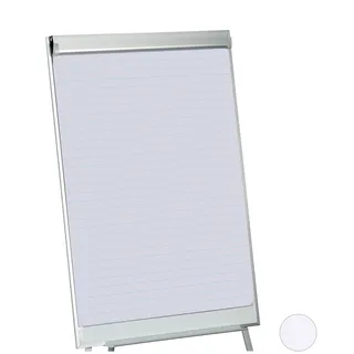 Relaxdays Flipchart Papier, liniertes Moderationspapier, Block à 50 Blatt, 60 g/m2, 6-fache Lochung, 57,5 x 81 cm, weiß, - Relaxdays