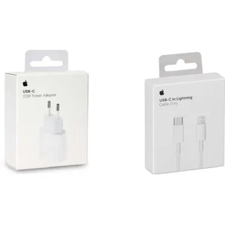 Original Apple iPhone -20W USB-C Ladegerät +1m USB-C Lightning Kabel für iPhone 13