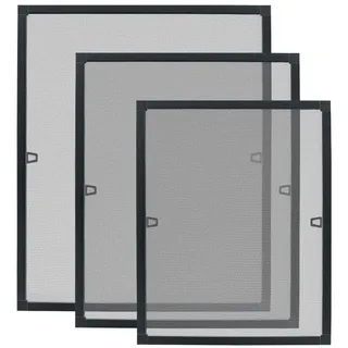 UISEBRT Insektenschutz Fenster - Fliegengitter mit Aluminium Rahmen - Mückengitter Fliegenschutz - Spannrahmen ohne Bohren - 80 × 100cm, Anthrazit