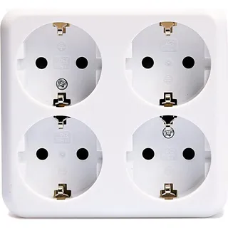 McPower Schutzkontakt-Steckdose 4-fach Weiß 2 St.