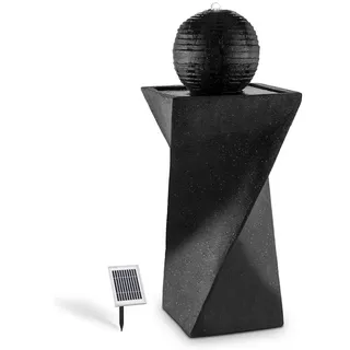 Blumfeldt Schönbrunn Springbrunnen Kugelbrunnen Solar 200 l/h LED Basalt Schwarzer Schiefer