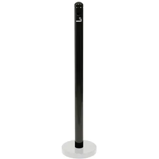 Securit Aschenbecher Standaschersystem SMOKER POLES - VA Stahl 100cm (Fuß nicht inklusive) - Schwarz