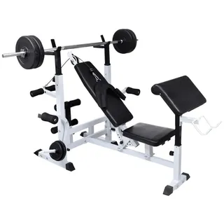 vidaXL Multifunktions-Trainingsbank weiß/schwarz