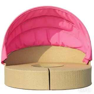Ersatzbezug Für Outdoor Sonneninsel – Rundes Dach Ersatz Für Sonneninsel, Rundes Outdoor Dachbezug Für 214 Cm Rattan Sonnenliege-pink