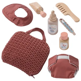howa Puppen Wickeltasche grace, Wickelset für Puppen mit Flasche, Windel, Latz, Kamm & Pflegezubehör