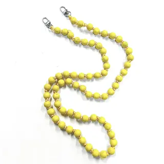 Wambere Universal Holzperlen Handykette SchlüsselbandKette Schlüsselkette Holz Perlen Handyband Handy Lanyard Anhänger Handy Schmuck Handyanhänger Taschenkette Beutelkette für Damen Mädchen,Gelb