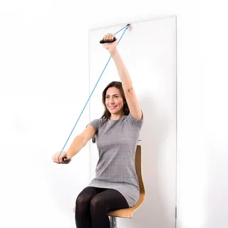 Risegun Schultertrainer Pulley, Schulterrolle für Physiotherapie, Tür Hängen Fitness Gymnastik Seil, Shoulder Pulley für Training, Rehabilitation(Blau)