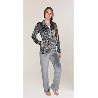 Damen Nicki Velours Wellness/Hausanzug - Anthrazit L