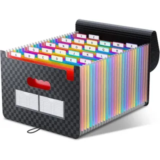 luxuskollektion Dokumentenmappe A4 26 Taschen Große Kapazität Akkordeon-Design