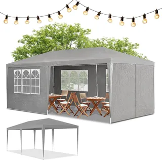 Juskys Partyzelt 3 x 6 m Dunkelgrau