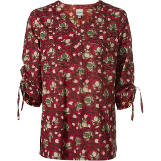 Baumwoll-Bluse, Druck rot, 48