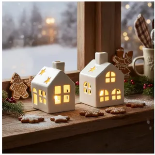 levandeo LED Haus 2er Set Weiß