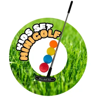 TronicXL Kinder Minigolf Set Schläger + 4 Bälle + Tray Mini Golf Set Golfschläger Golfbälle